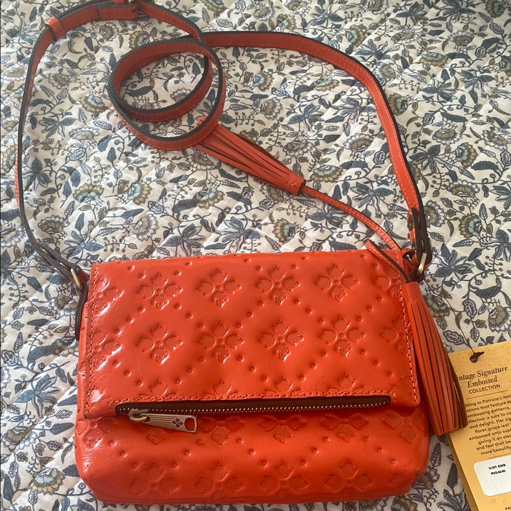 Patricia Nash Corfu Crossbody Bag NWT Bright Coral